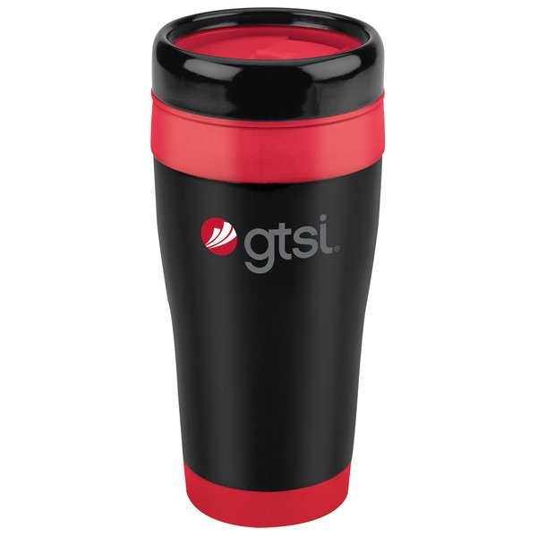 Stainless Black Tumbler with Color Liner, 16oz.
