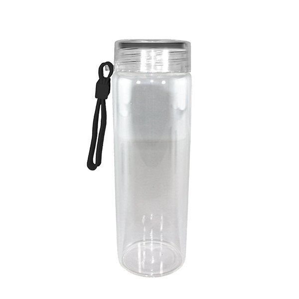 Durable Clear Glass Bottle w/ Screw-on Lid, 20oz.