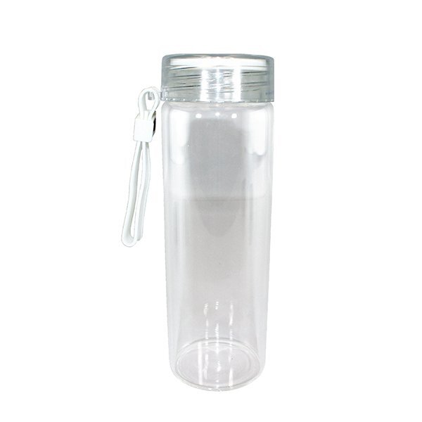 Durable Clear Glass Bottle w/ Screw-on Lid, 20oz.