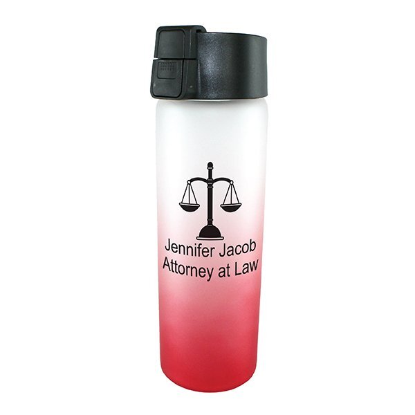 Halcyon Ombre Frosted Glass Bottle w/ Flip Top Lid, 20oz.