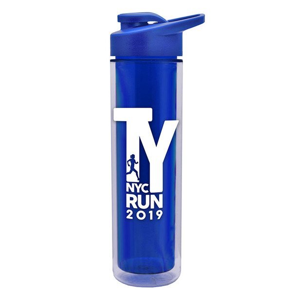 Double Wall Bottle with Drink-Thru Lid, 16oz.
