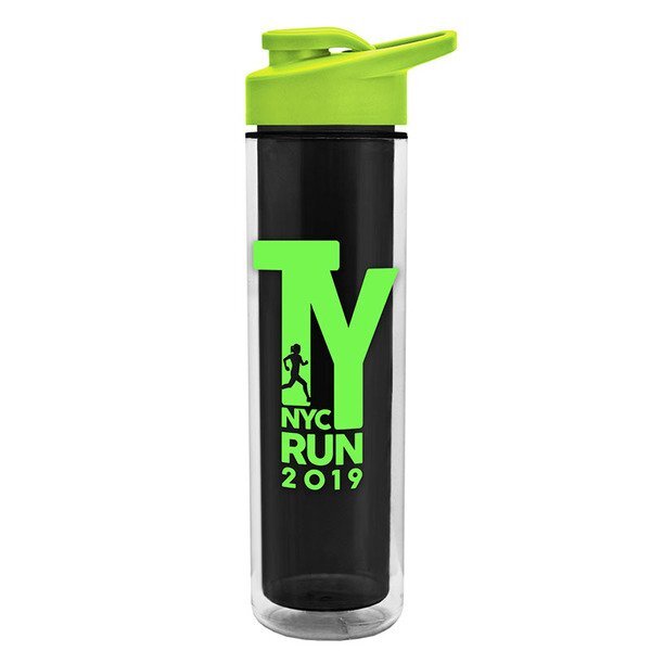 Double Wall Bottle with Drink-Thru Lid, 16oz.