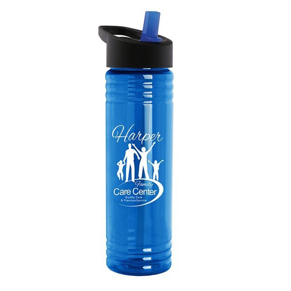 Slim Fit Water Bottle with Flip Straw, 24oz.