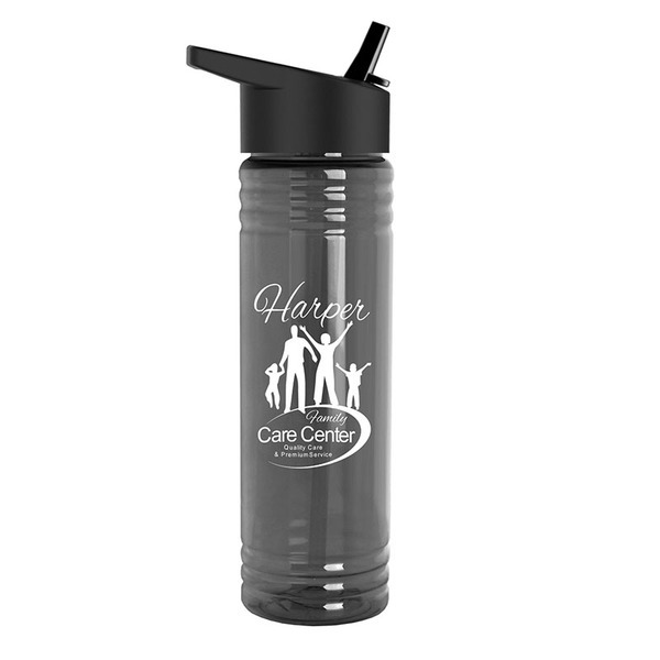 Slim Fit Water Bottle with Flip Straw, 24oz.