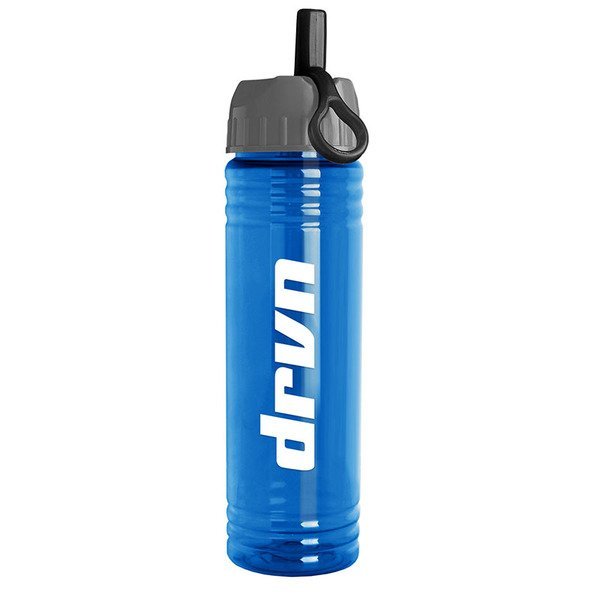 Slim Fit Water Bottle with Ring Straw Lid, 24oz.