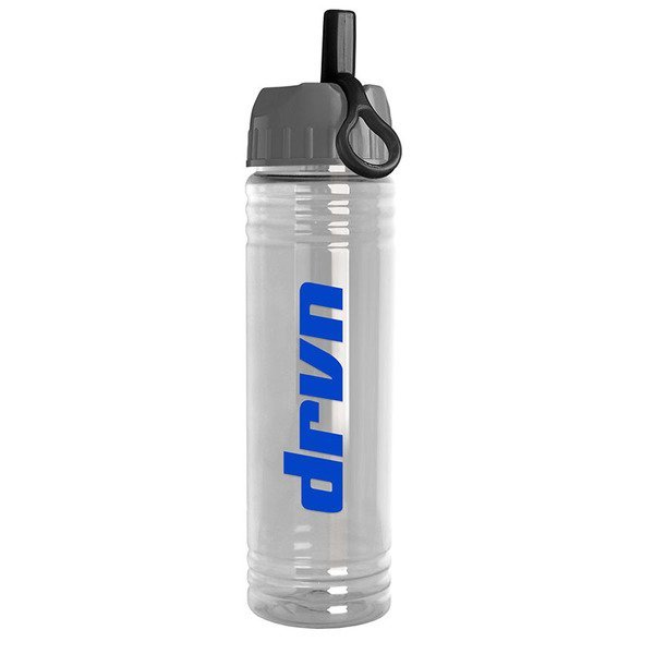 Slim Fit Water Bottle with Ring Straw Lid, 24oz.