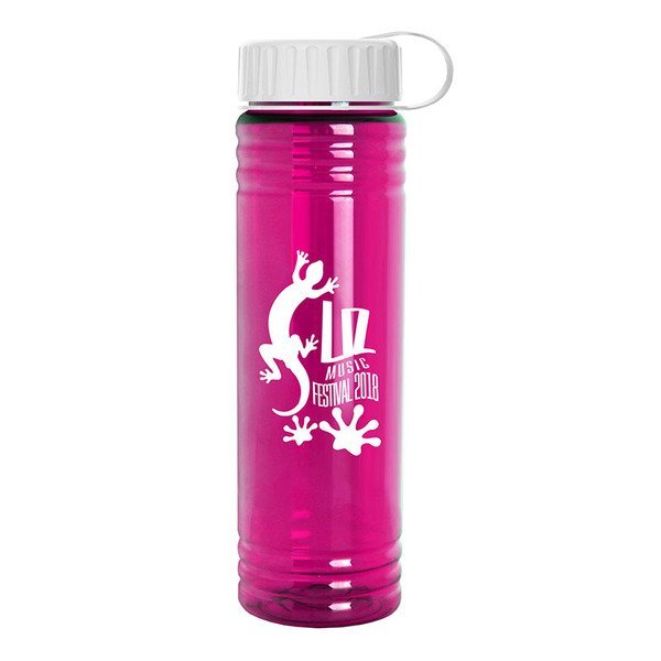 Slim Fit Water Bottle with Tethered Lid, 24oz.