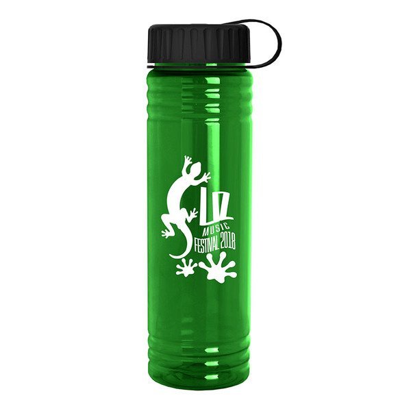 Slim Fit Water Bottle with Tethered Lid, 24oz.