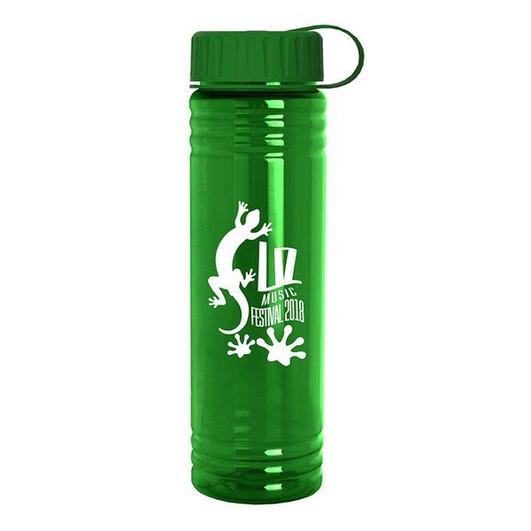 Slim Fit Water Bottle with Tethered Lid, 24oz.
