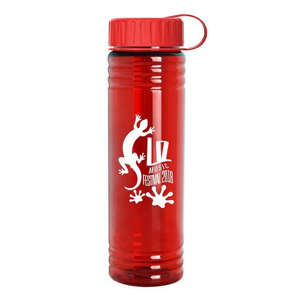 Slim Fit Water Bottle with Tethered Lid, 24oz.