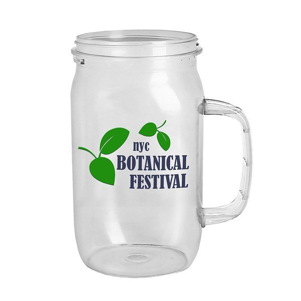 Mason Jar Tumbler with Handle, 27oz.