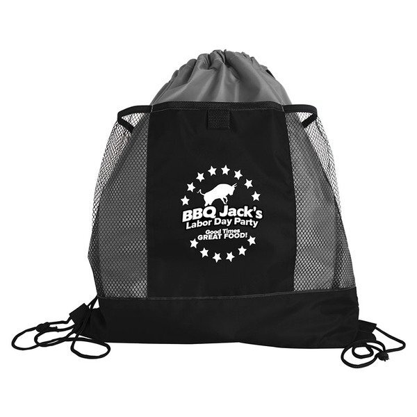 Sportster Drawstring Bag with Mesh Pockets