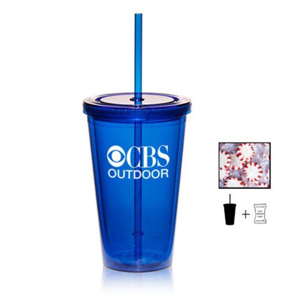 Double Wall Tumbler w/ Starlite Mints, 16oz.