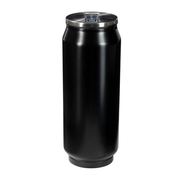 Stainless Steel Vacuum Can with Straw, 17oz.