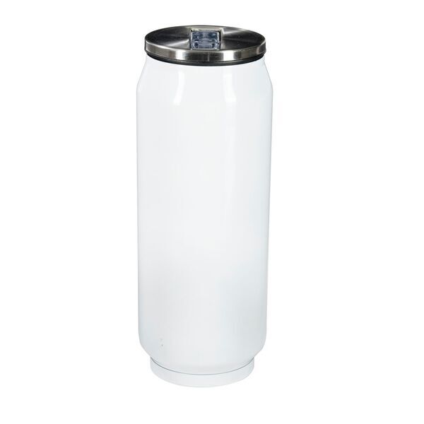 Stainless Steel Vacuum Can with Straw, 17oz.