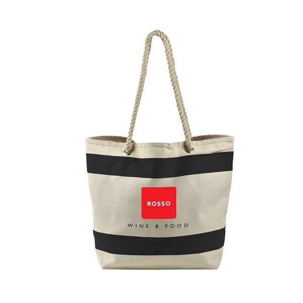 Ahoy Cotton Canvas Striped Tote Bag