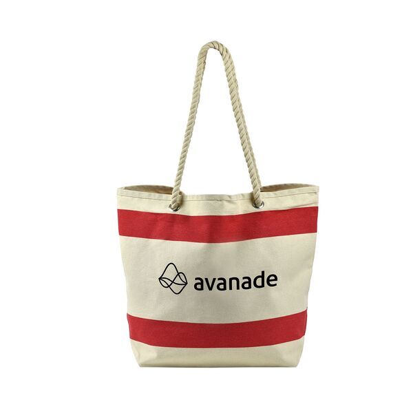 Ahoy Cotton Canvas Striped Tote Bag