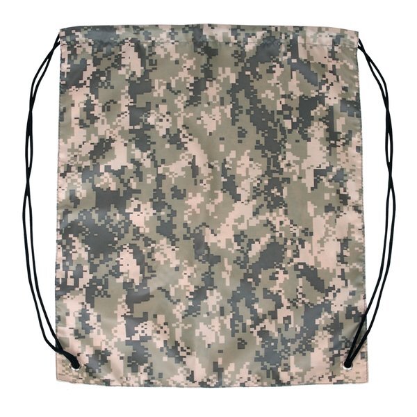 Camouflage 210D Polyester Drawstring Backpack