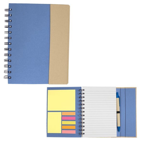 Recycled Magnetic Journal Book w/ Sticky Notes, 5-3/4" x 7-1/4"