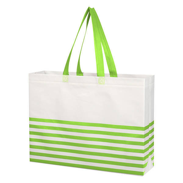 Horizontal Stripe Non-Woven Tote Bag