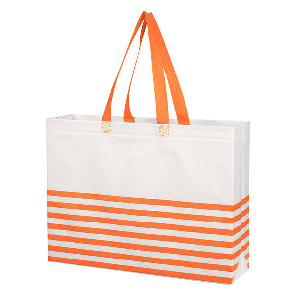 Horizontal Stripe Non-Woven Tote Bag