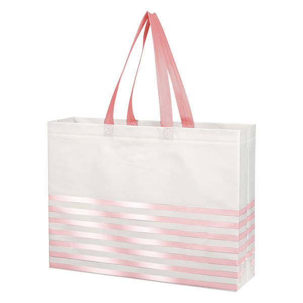 Horizontal Stripe Non-Woven Tote Bag