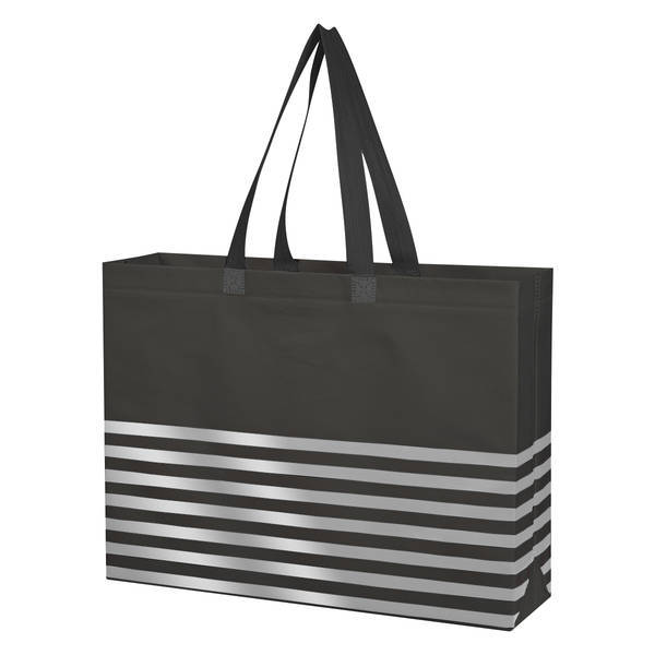 Horizontal Stripe Non-Woven Tote Bag