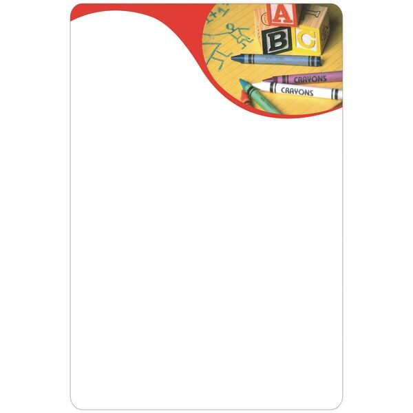 Crayons & Blocks Memo Board w/ Magnet, 5-1/2" x 8-1/4"