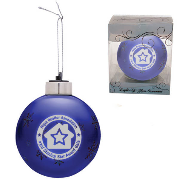 Light-Up Glass Ornament, 3"