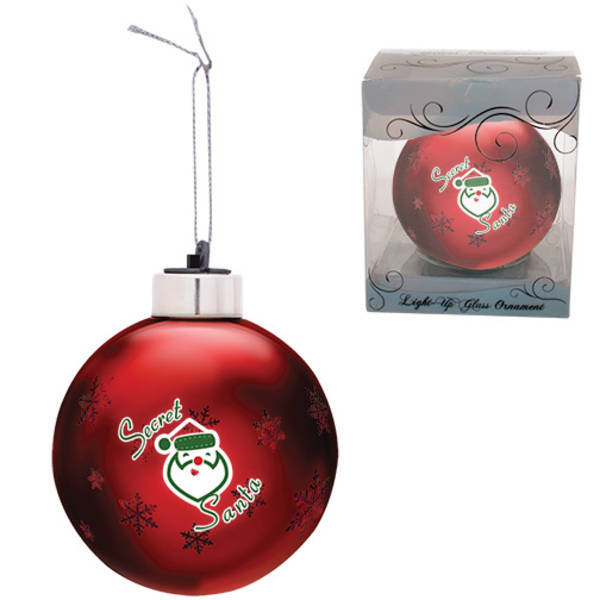 Light-Up Glass Ornament, 3"