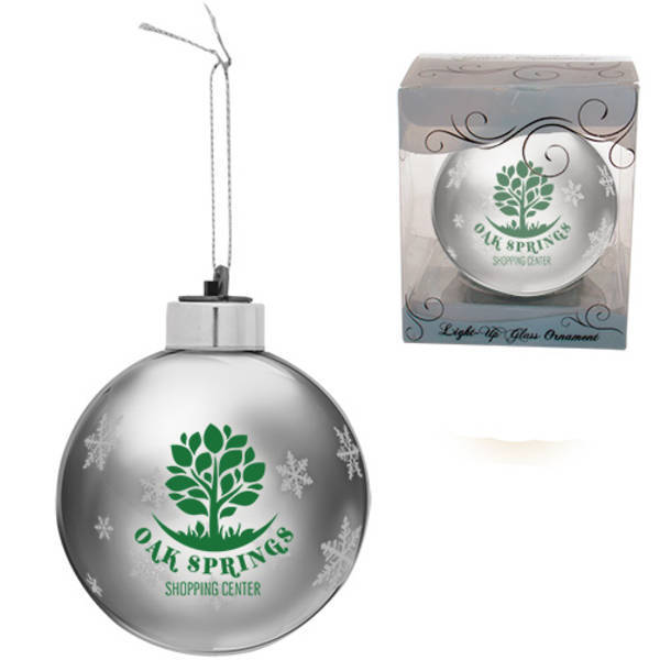 Light-Up Glass Ornament, 3"