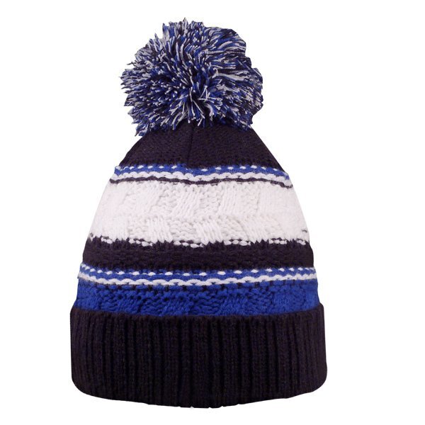 Striped Team Pom Beanie