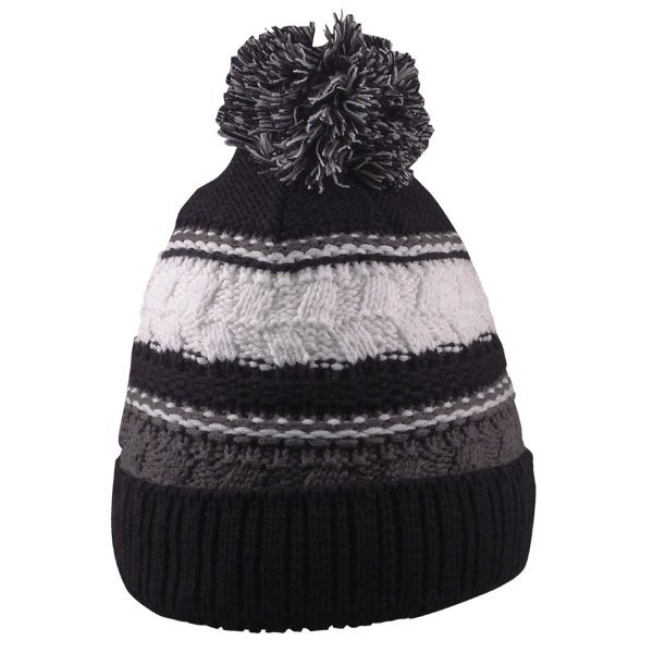 Striped Team Pom Beanie