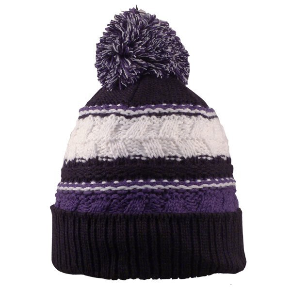 Striped Team Pom Beanie