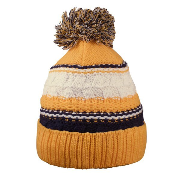 Striped Team Pom Beanie