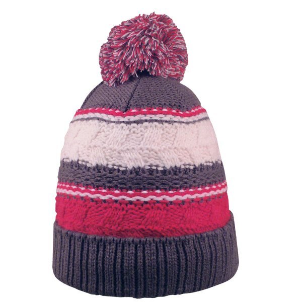 Striped Team Pom Beanie