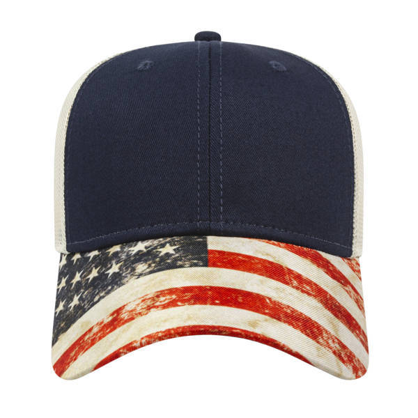Flag Design Constructed Cap with Mesh Back