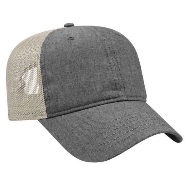 Chambray Unconstructed Cap with Soft Mesh Back
