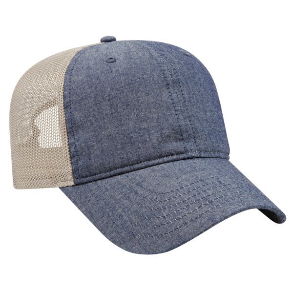 Chambray Unconstructed Cap with Soft Mesh Back