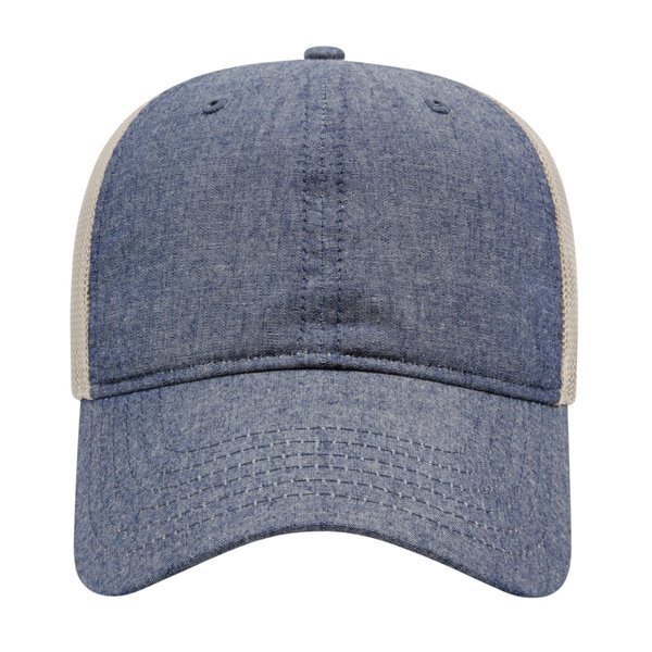Chambray Unconstructed Cap with Soft Mesh Back