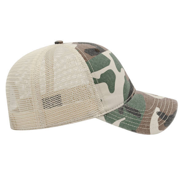 Washed Chino Twill Camo Unconstructed Cap with Soft Mesh Back