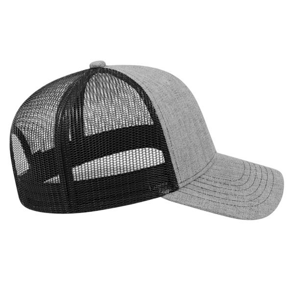 Blended Wool Acrylic Flat Bill Structured Cap with Mesh Back