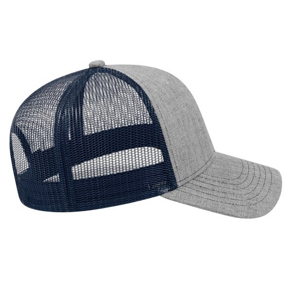Blended Wool Acrylic Flat Bill Structured Cap with Mesh Back