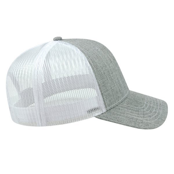 Blended Wool Acrylic Flat Bill Structured Cap with Mesh Back