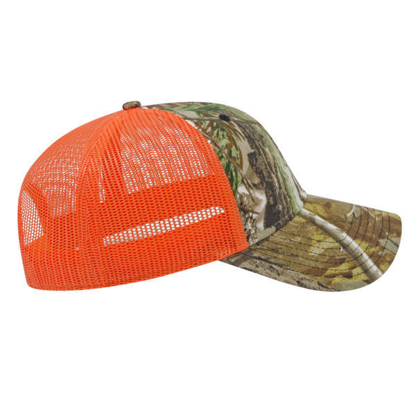 Camo Constructed Cap with Solid Color Mesh Back