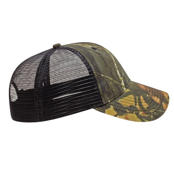 Camo Constructed Cap with Solid Color Mesh Back