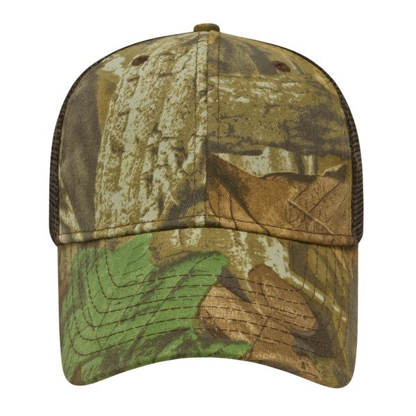 Camo Constructed Cap with Solid Color Mesh Back