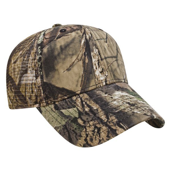 Camo Twill Constructed Cap with Camo Mesh Back