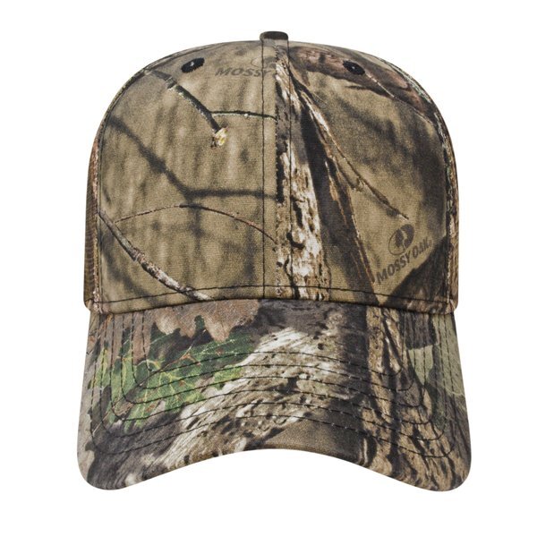 Camo Twill Constructed Cap with Camo Mesh Back