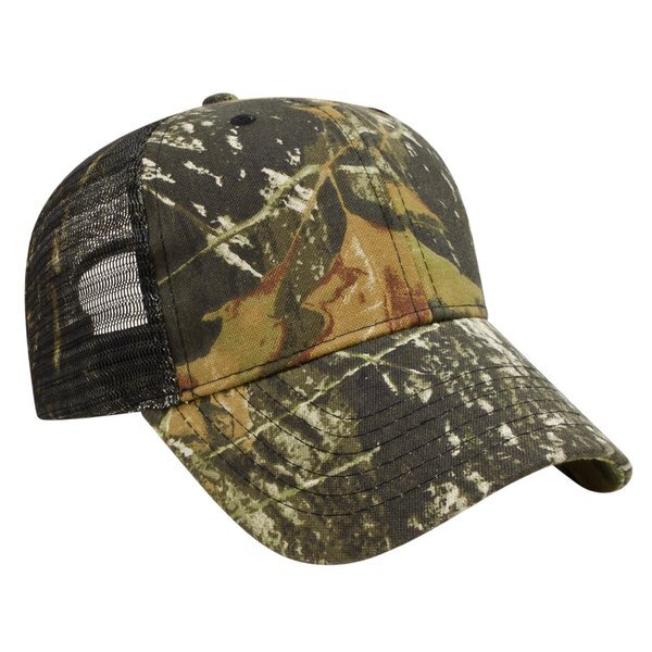 Camo Twill Constructed Cap with Camo Mesh Back